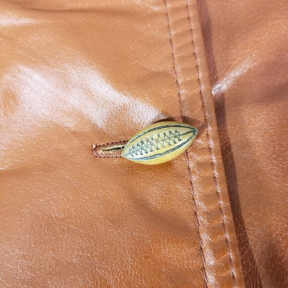 Vintage Leather Coat Women's Small Brown Vintage FLAWED - Picture 11 of 15